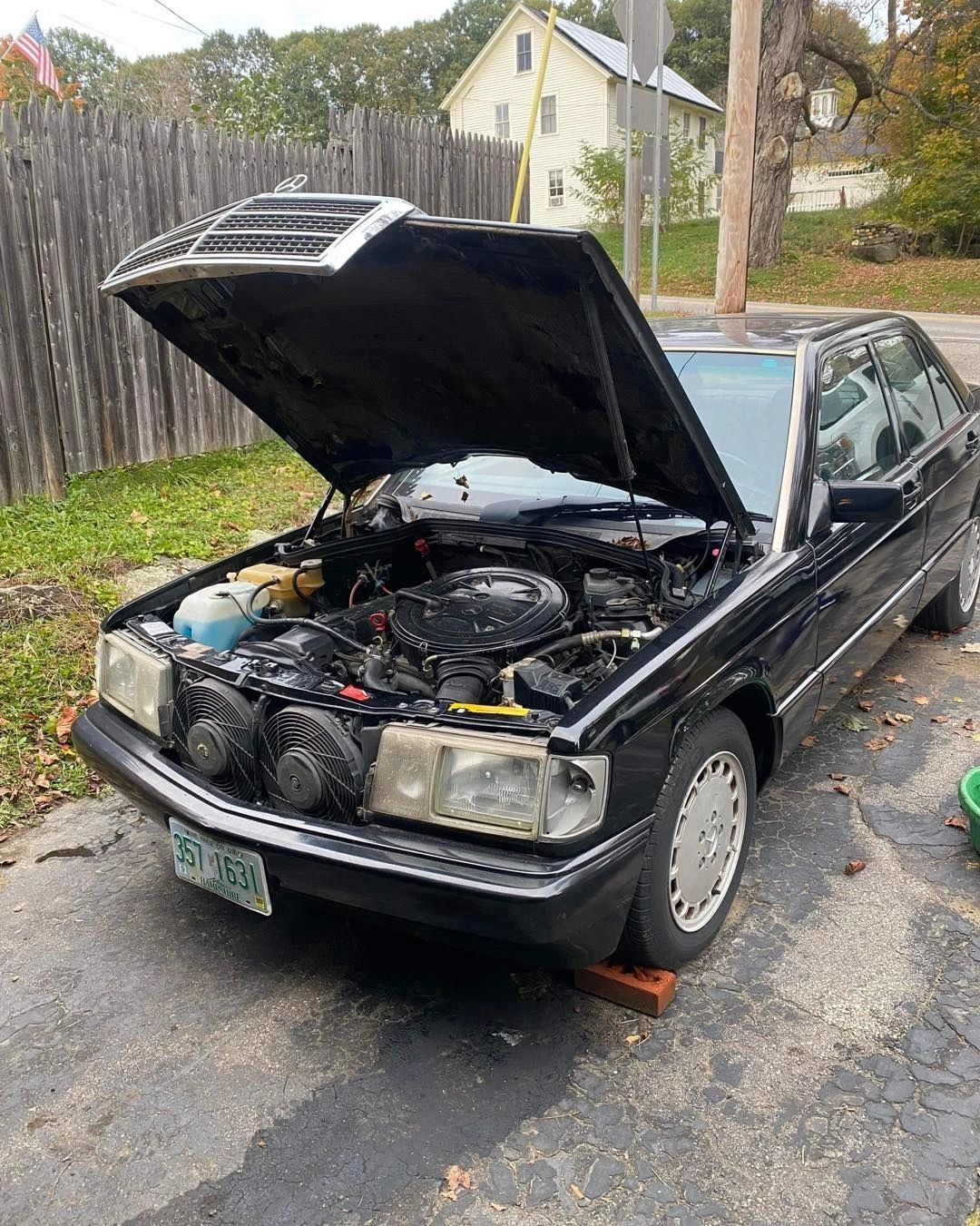 An actual Mercedes repair at a customer’s location, photographed by NH Mobile Mechanics